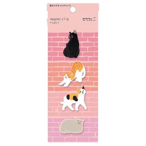 4pcs Midori Magnet clip set - Cat