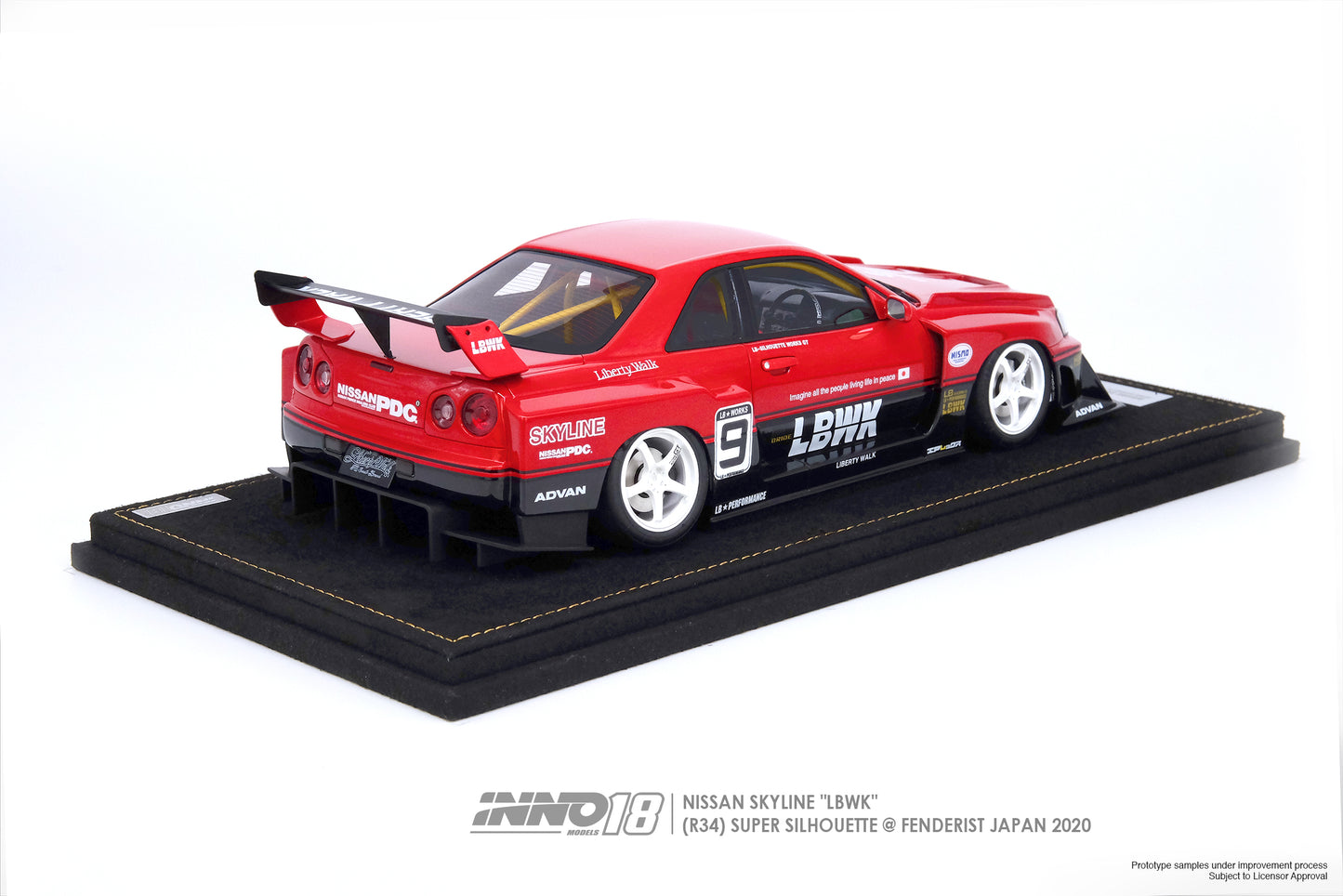 INNO18 1/18 RESIN NISSAN SKYLINE "LBWK" (ER34) SUPER SILHOUETTE @FENDERIST JAPAN 2020 IN18R-R34-FJ2020