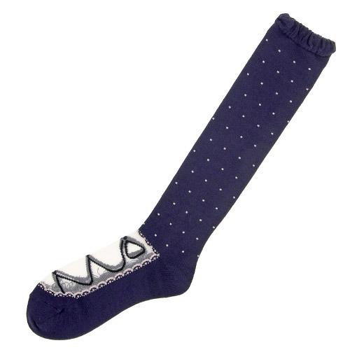 Kashi mixed upper dot high socks - Navy blue 