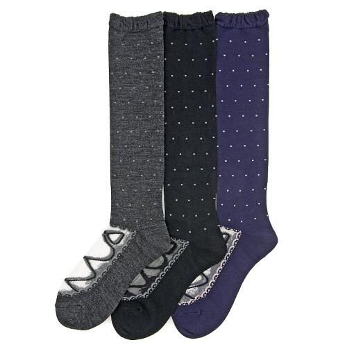 Kashi mixed upper dot high socks - Navy blue 