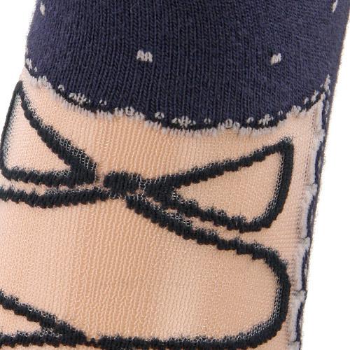 Kashi mixed upper dot high socks - Navy blue 