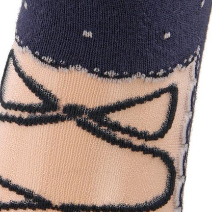 Kashi mixed upper dot high socks - Navy blue 