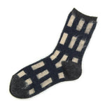 Brushed plaid socks - Grey