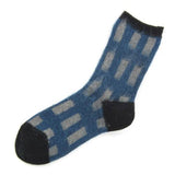 Brushed plaid socks - Black