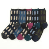 Brushed plaid socks - Grey