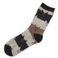Brushed cat socks - Black