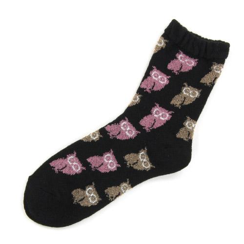 Owl pattern socks - Black