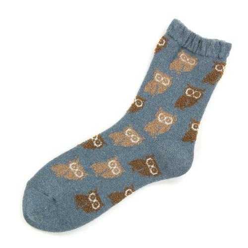 Owl pattern socks - Sky blue