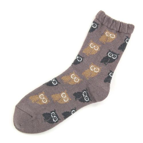 Owl pattern socks - Lavender