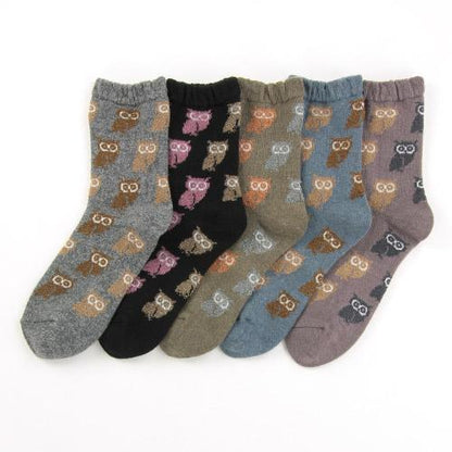 Owl pattern socks - Black