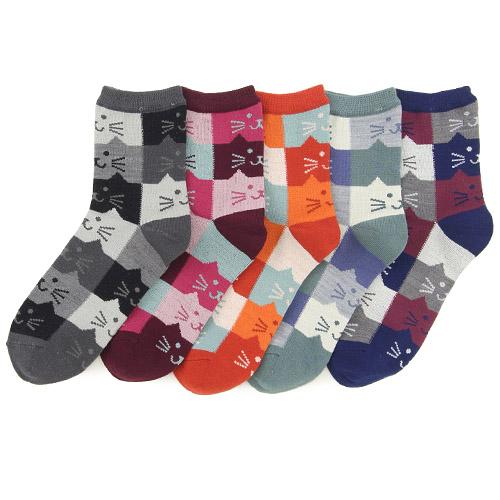 Cat's head pattern socks - Orange
