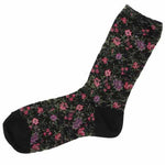 Flower pattern socks - Black
