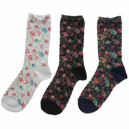 Flower pattern socks - Grey