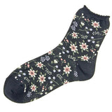 Flower pattern socks - black