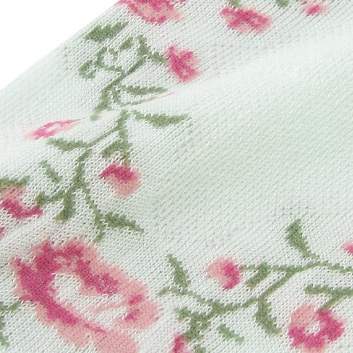 Mesh ivy rose pattern socks - mint green