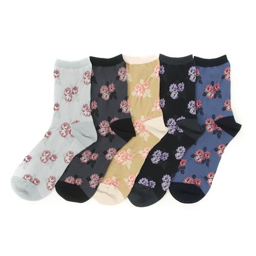 Rose pattern socks