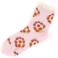 Bouquet pattern socks - pink