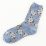 Flower pattern socks - Blue