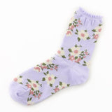 Flower pattern socks - lavender