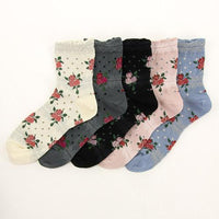 Rose pattern socks