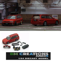 BM Creations JUNIOR 1/64 Mitsubishi Legnum VR4 RED RHD with Extra Wheels, Lowering Parts 64B0154