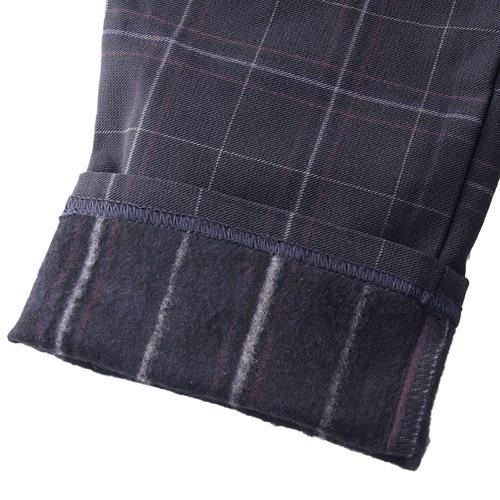 GUNZE check pattern brushed leggings - Navy blue L