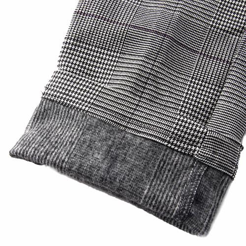 GUNZE Glen check pattern brushed leggings - Black L