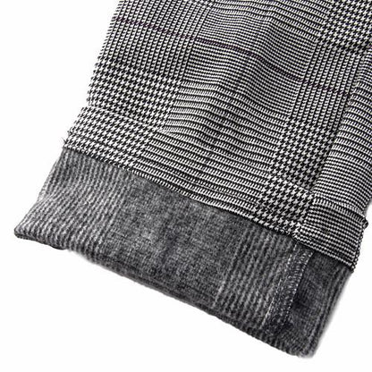 GUNZE Glen check pattern brushed leggings - Black M