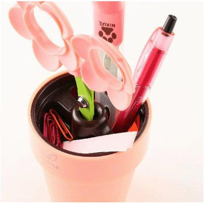 COCONE Japan Flower Scissors with Stationery Stand and Tray - Pink