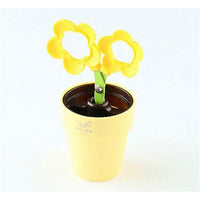 COCONE Japan Flower Scissors with Stationery Stand and Tray - Yellow