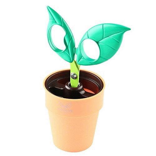 COCONE Japan Flower Scissors with Stationery Stand and Tray - Green