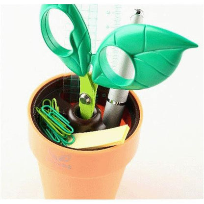 COCONE Japan Flower Scissors with Stationery Stand and Tray - Yellow