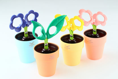 COCONE Japan Flower Scissors with Stationery Stand and Tray - Pink