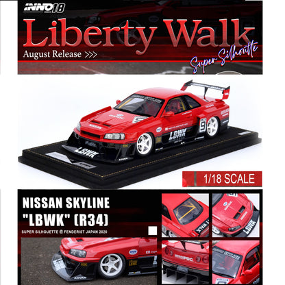INNO18 1/18 RESIN NISSAN SKYLINE "LBWK" (ER34) SUPER SILHOUETTE @FENDERIST JAPAN 2020 IN18R-R34-FJ2020