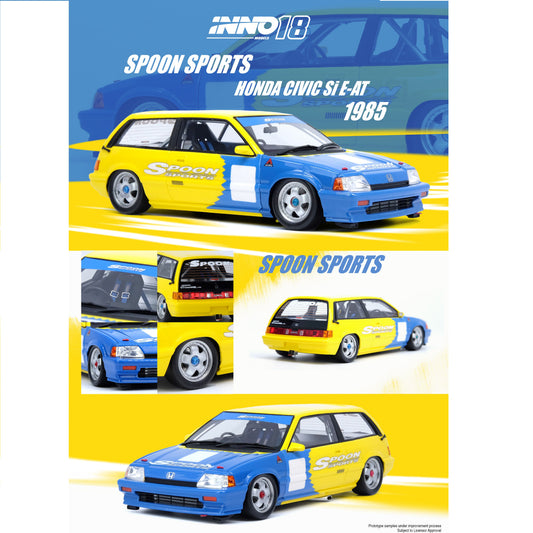 INNO18 1/18 RESIN HONDA CIVIC Si E-AT Gr.A Tuned by "SPOON SPORTS" 1985 IN18R-EAT-SP85