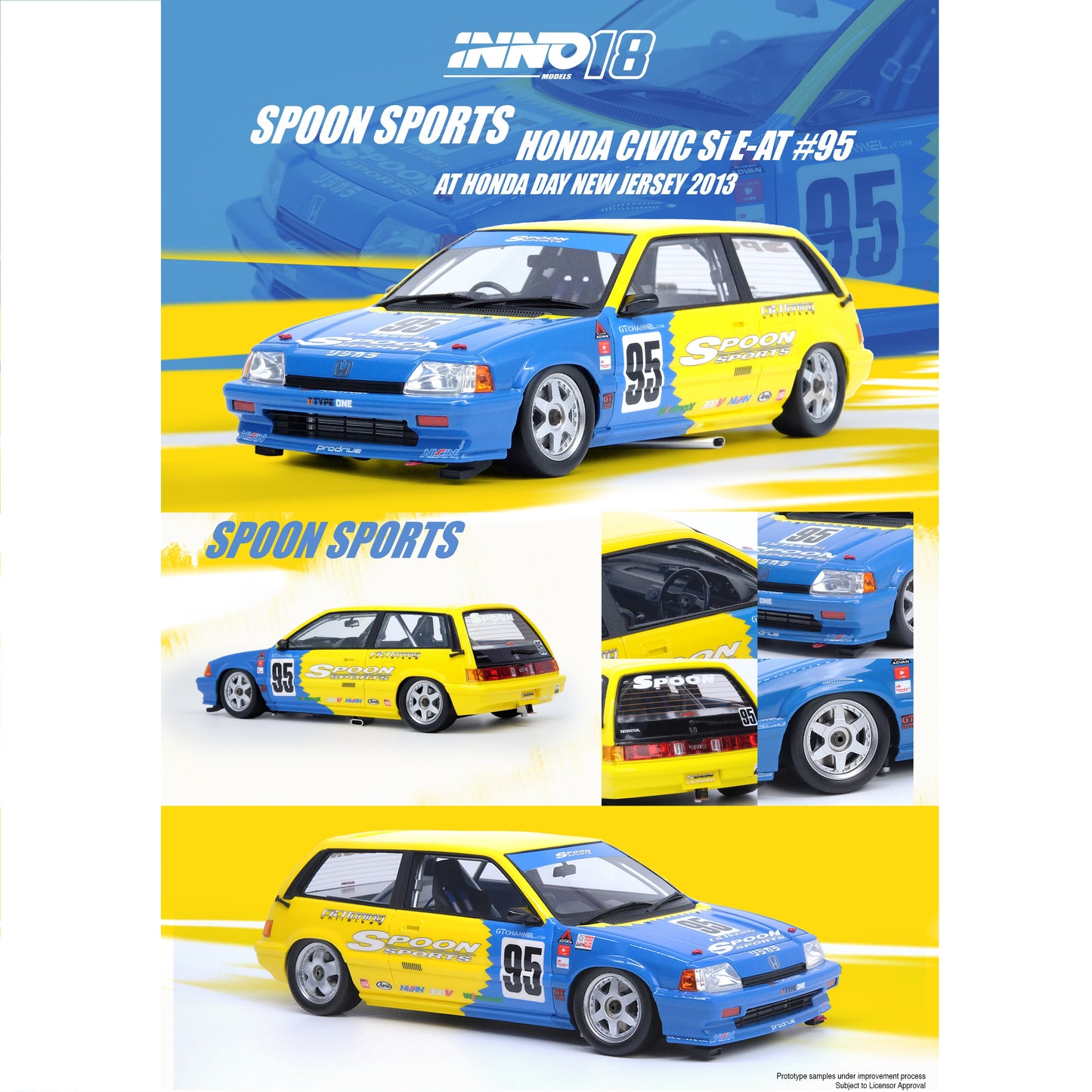 INNO18 1/18 RESIN HONDA CIVIC SI E-AT Gr.A #95 "SPOON SPORTS" Honda Day New Jersey 2013 IN18R-EAT-SP13