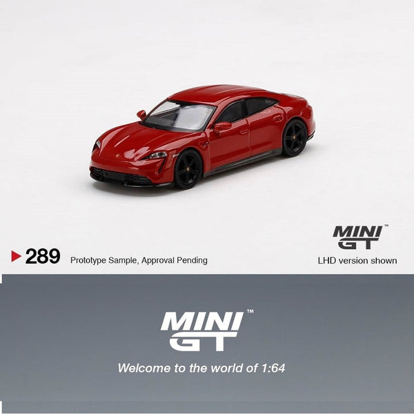 MINI GT 1/64 Porsche Taycan Turbo S Carmine Red LHD MGT00289-L