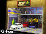 G-FANS 1/64 Diorama with LED Light JDM Double Storey Garage 710018