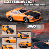 INNO64 1/64 NISSAN FAIRLADY Z (S30) Orange With Carbon Bonnet IN64-240Z-ORG