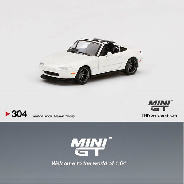 MINI GT 1/64 Mazda Miata MX-5 (NA) Tuned Version Classic White LHD MGT00304-L