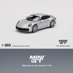 MINI GT 1/64 Porsche 911 (992) Carrera 4S GT Silver Metallic LHD MGT00303-L