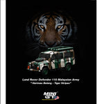 MINI GT 1/64 Land Rover Defender 110 Malaysian Army "Harimau Belang - Tiger Stripes" MGT00321-R