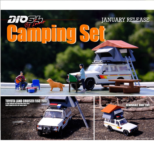 DIO64 by INNO 1/64 TOYOTA LAND CRUISER FJ60  Car Camping  Diorama with Figures DIO64-002