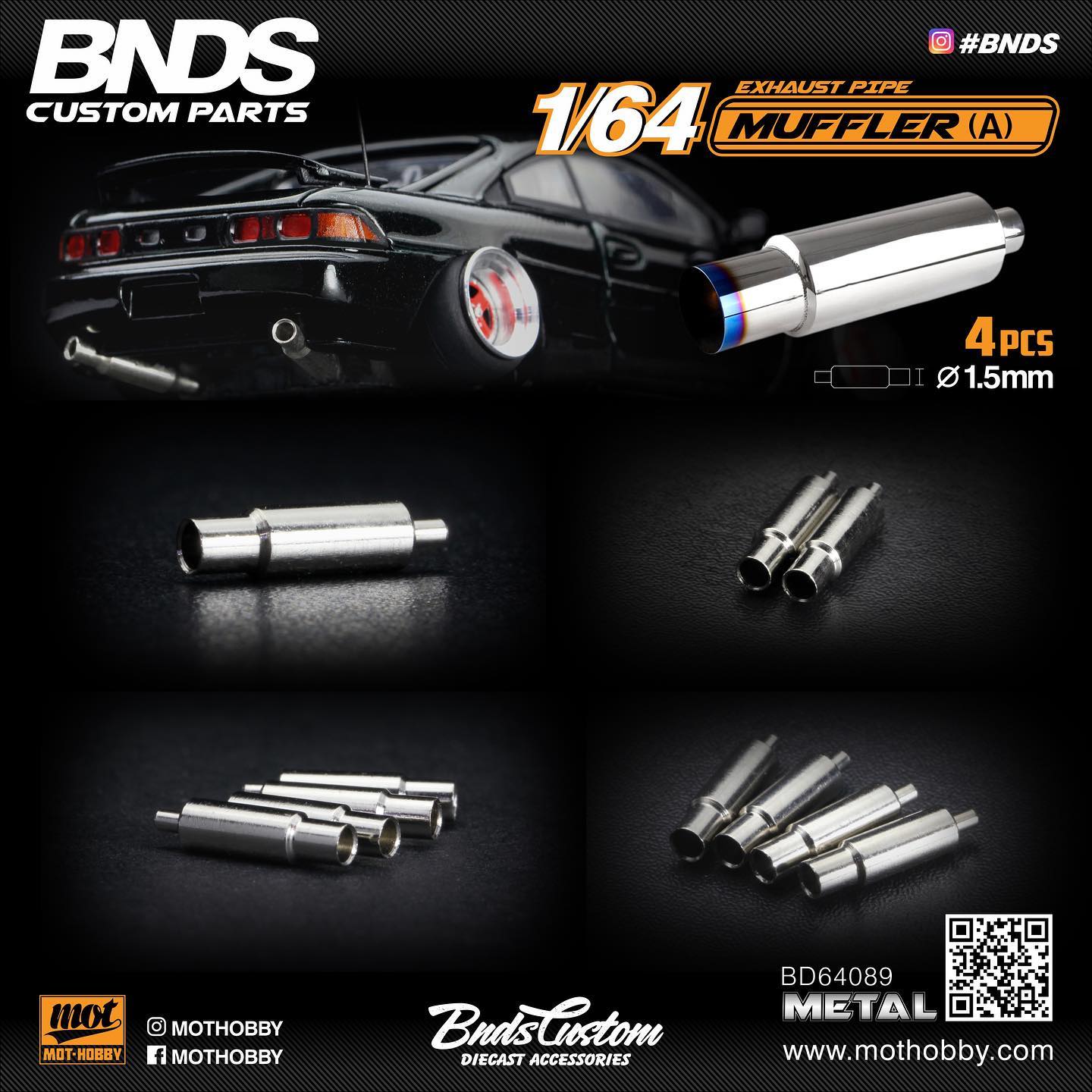 BNDS 1/64 Muffler A set of 4 (BD64089)