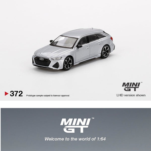 MINI GT 1/64 Audi RS 6 Avant Carbon Black Edition Florett Silver LHD MGT00372-L