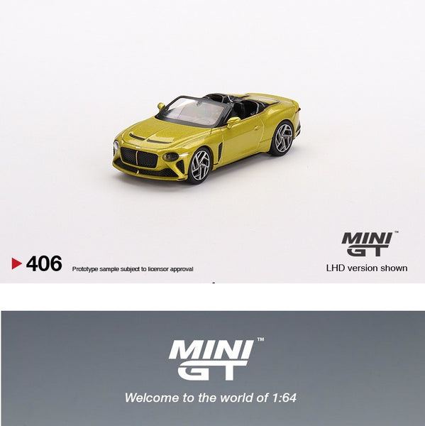 MINI GT 1/64 Bentley Mulliner Bacalar Yellow Flame LHD MGT00406-L
