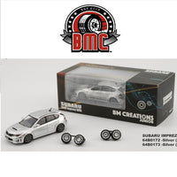 BM CREATIONS JUNIOR 1/64 Subaru 2009 Impreza WRX Silver LHD 64B0173