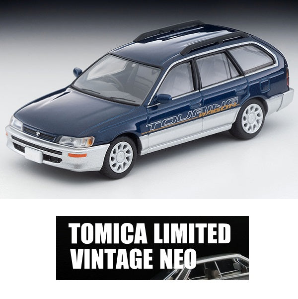 TOMYTEC TLVN 1/64 Toyota Corolla Wagon L Touring w/option (blue/silver) 1996 LV-N287a