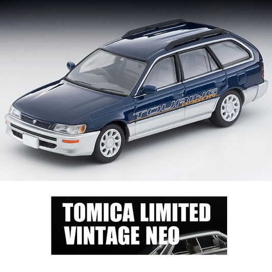 TOMYTEC TLVN 1/64 Toyota Corolla Wagon L Touring w/option (blue/silver) 1996 LV-N287a