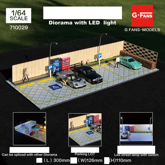 G-FANS 1/64 Diorama with LED Light Parking 710029
